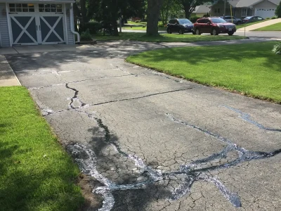 cracked driveway